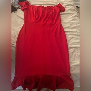 Red Off the Shoulder Dress